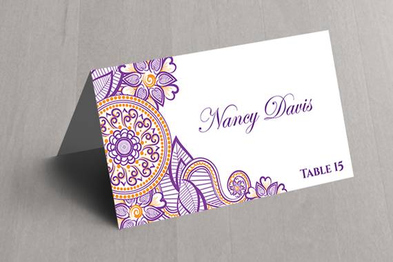 Henna Design Place Cards