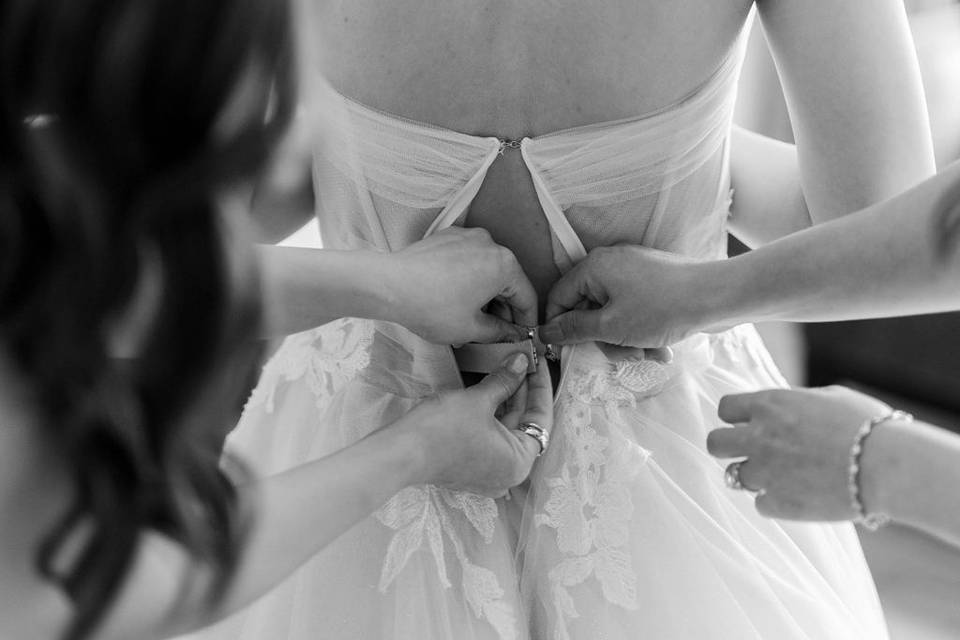 Bride getting ready