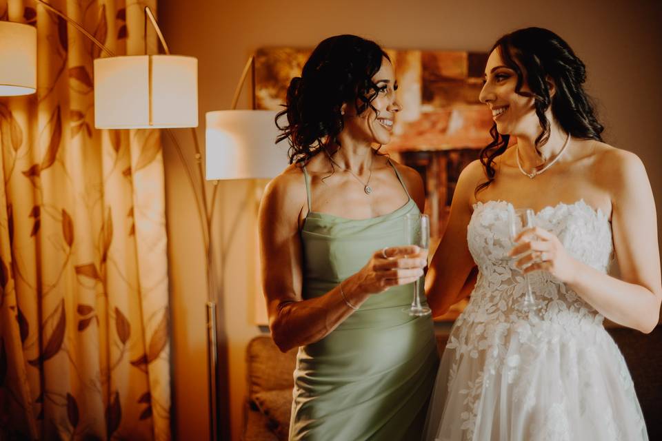 Bride and mom