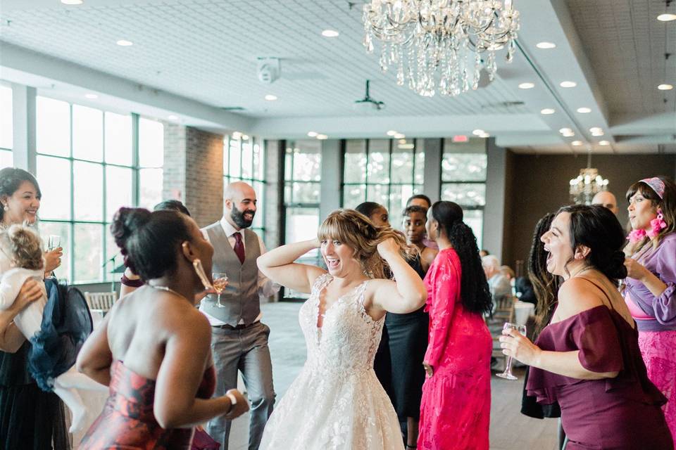 Dancing during dinner!