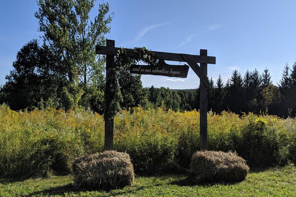 Rustic wedding arch