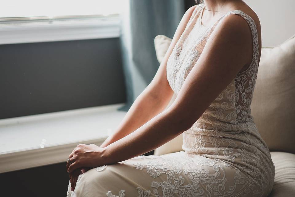 Gracie's wedding - sitting by the window