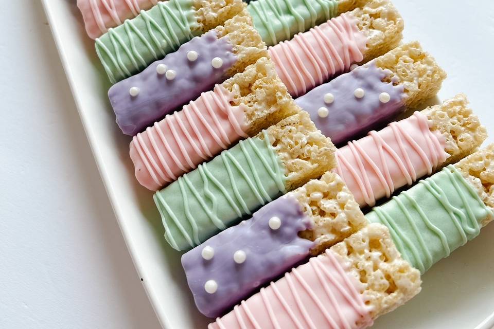 Dipped Rice Krispy squares