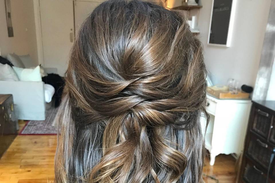 Half-up hairstyle