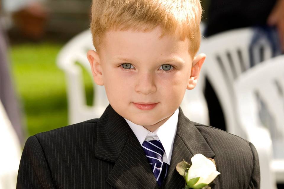Young child in suit