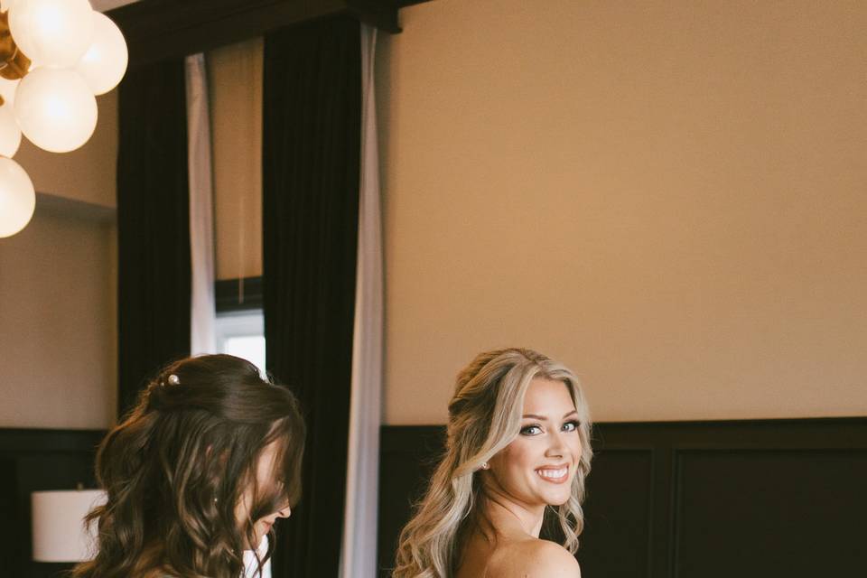 Bride getting ready