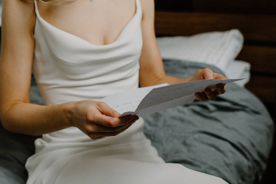 Bride reading