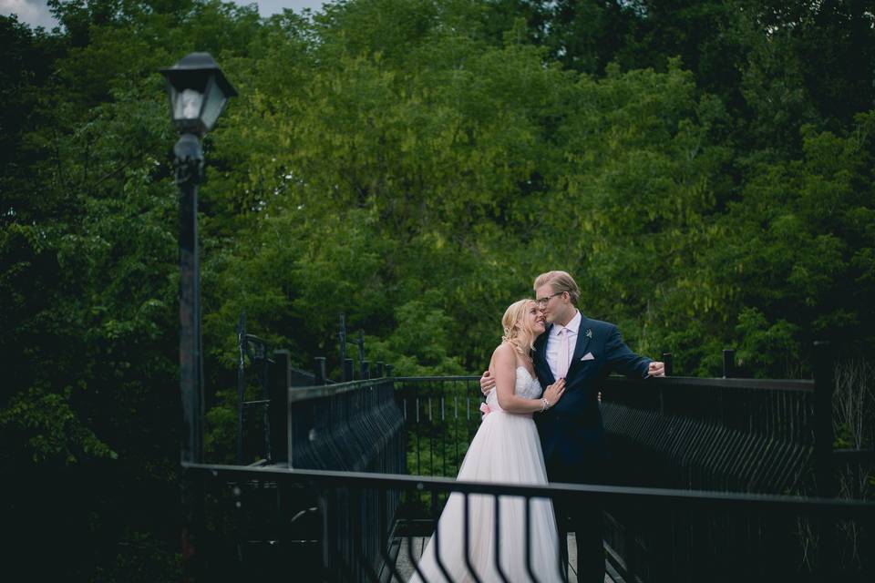 Waterfall wedding photography