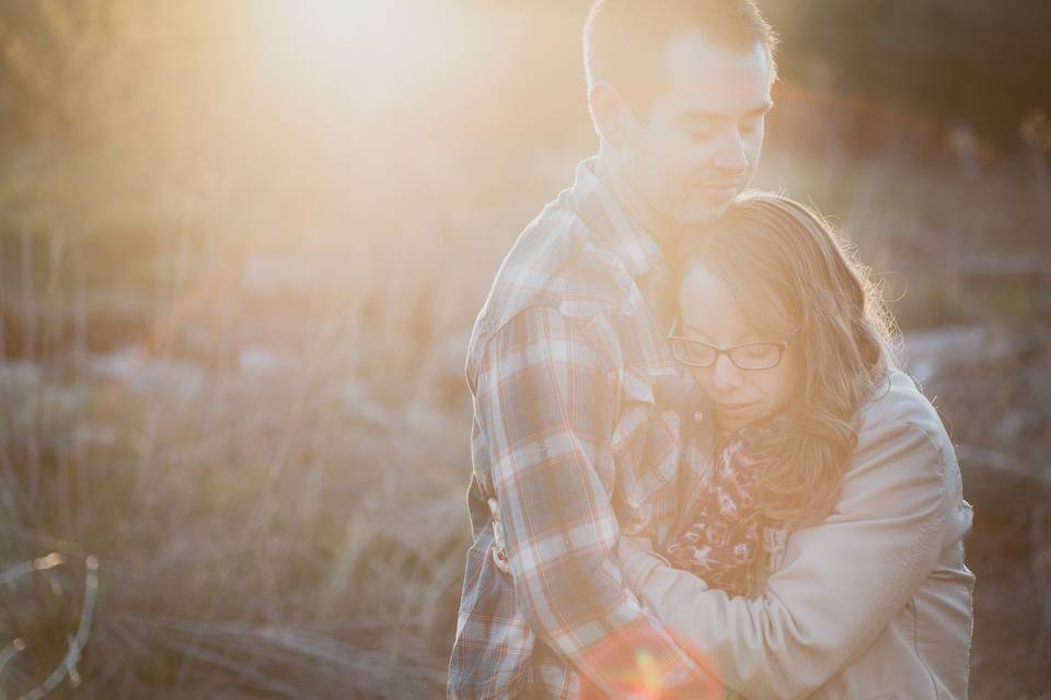 Sun burst engagement photos