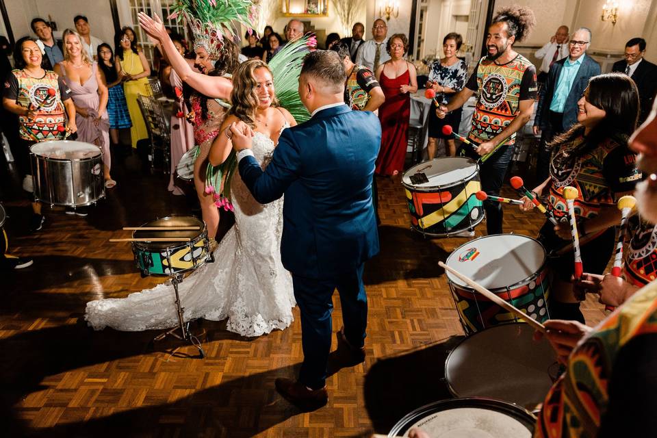 Dancing during reception