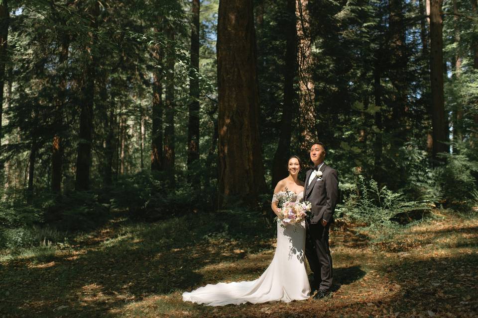 Couple portrait in forest