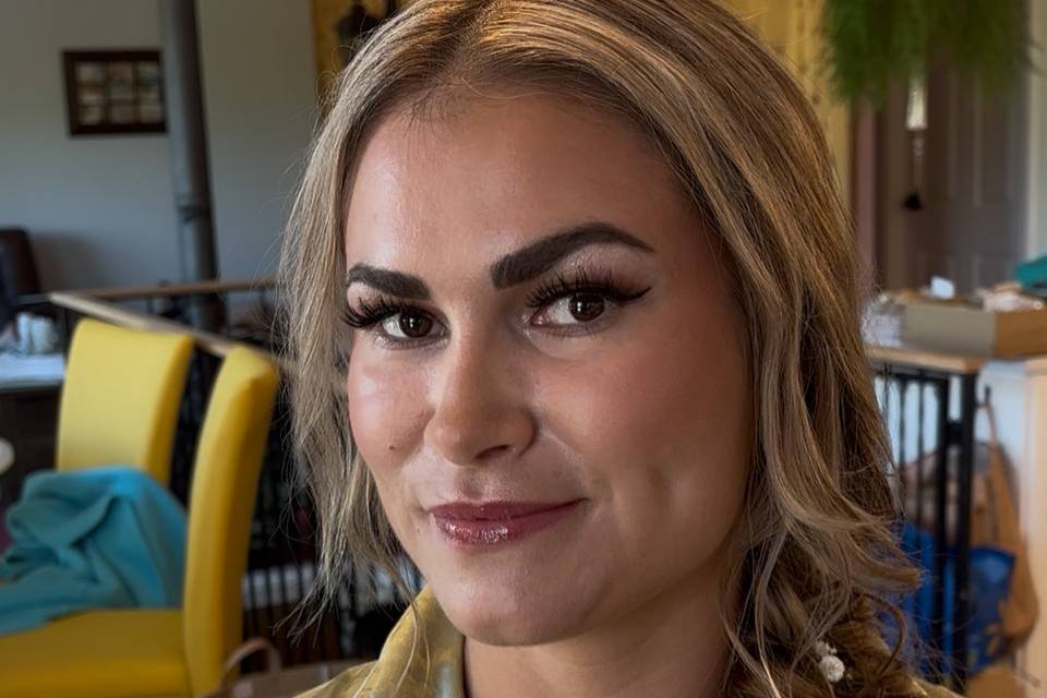 Bridesmaid hair and makeup