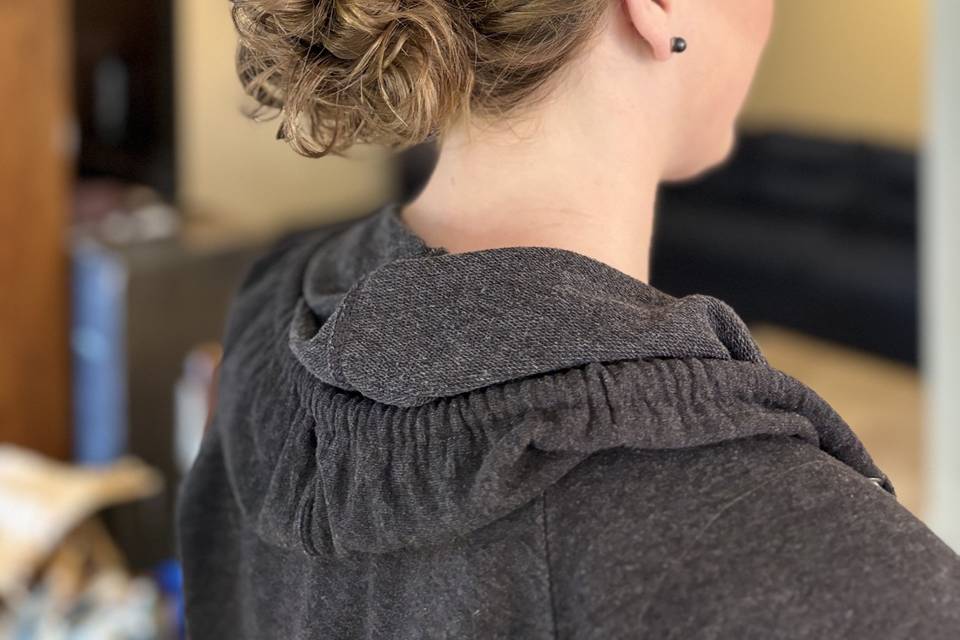 Down style turned to updo