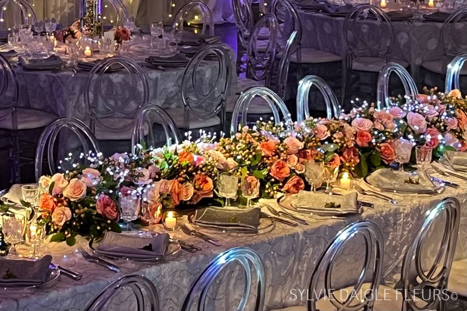 Runner & tall centerpieces