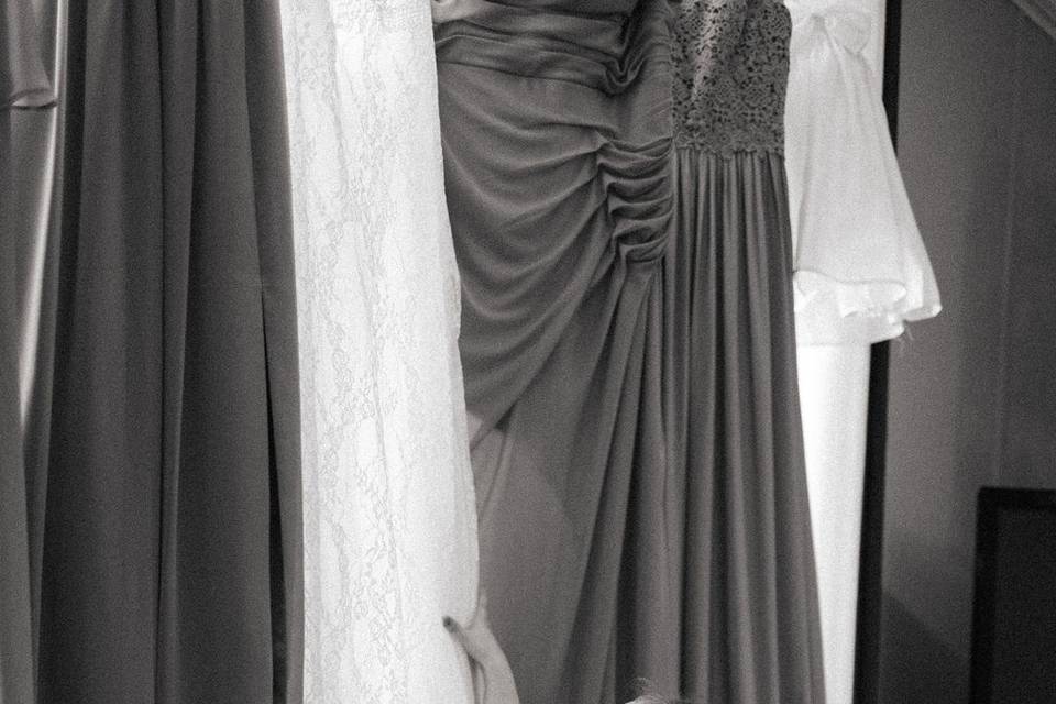 Baby girl with Mama's dress