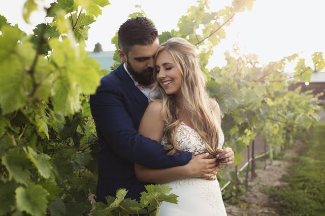 Sunset Winery Wedding Couple