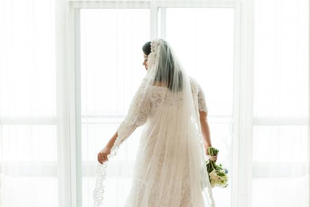 Gorgeous bride silhouette