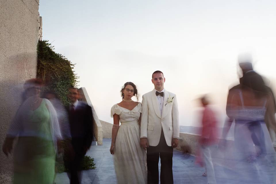 Bridal Party in Santorini