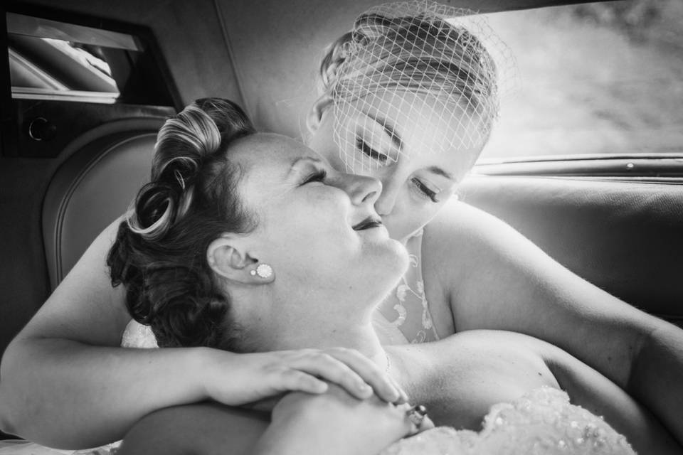 Two Brides in the Limousine