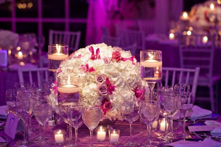 Romantic candlelit tables