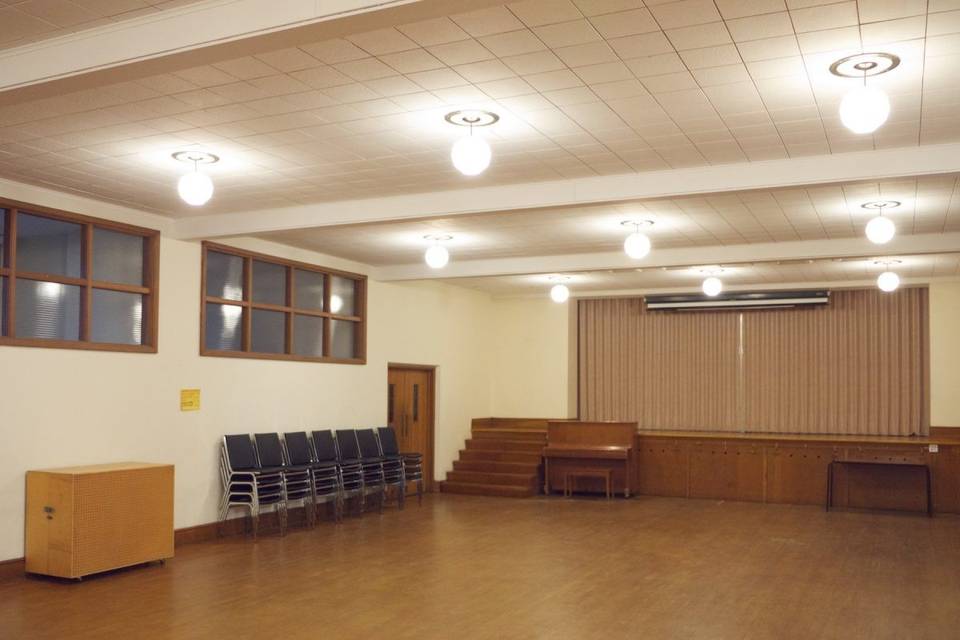 The West Hall's stage space