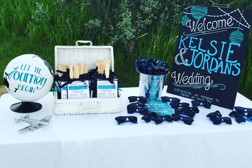 Welcome Table Set Up