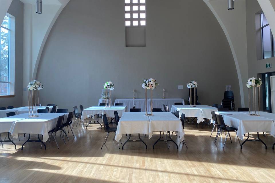 Reception with banquet seating