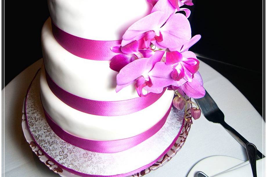 Pink wedding cake