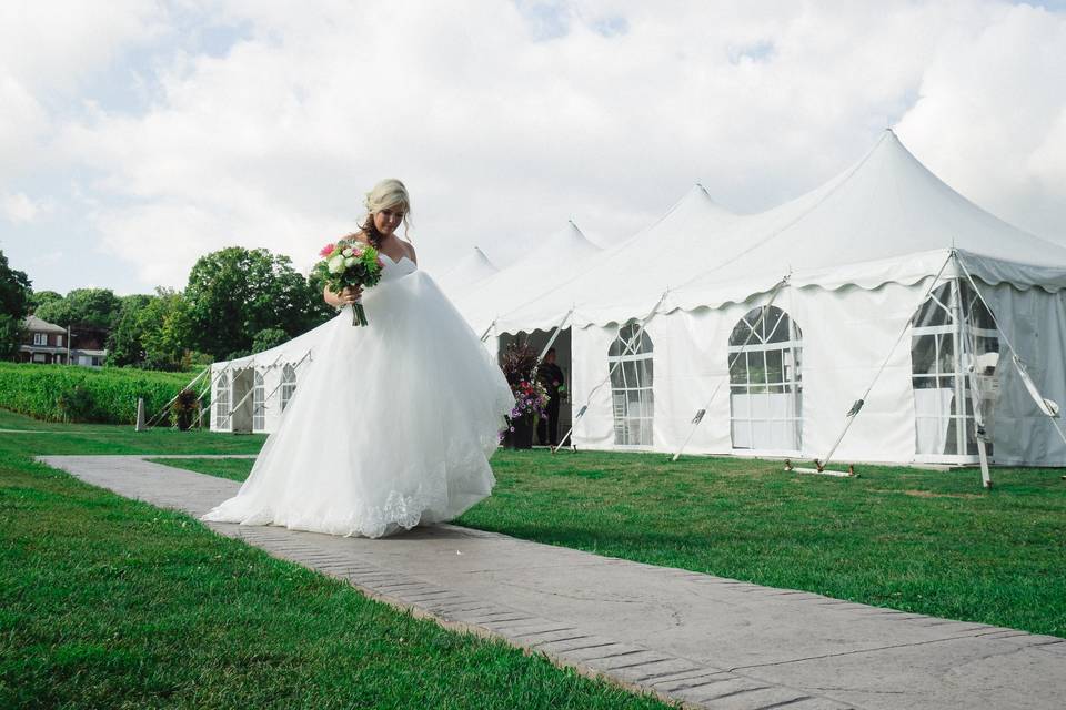 Bride on her way to ceremony