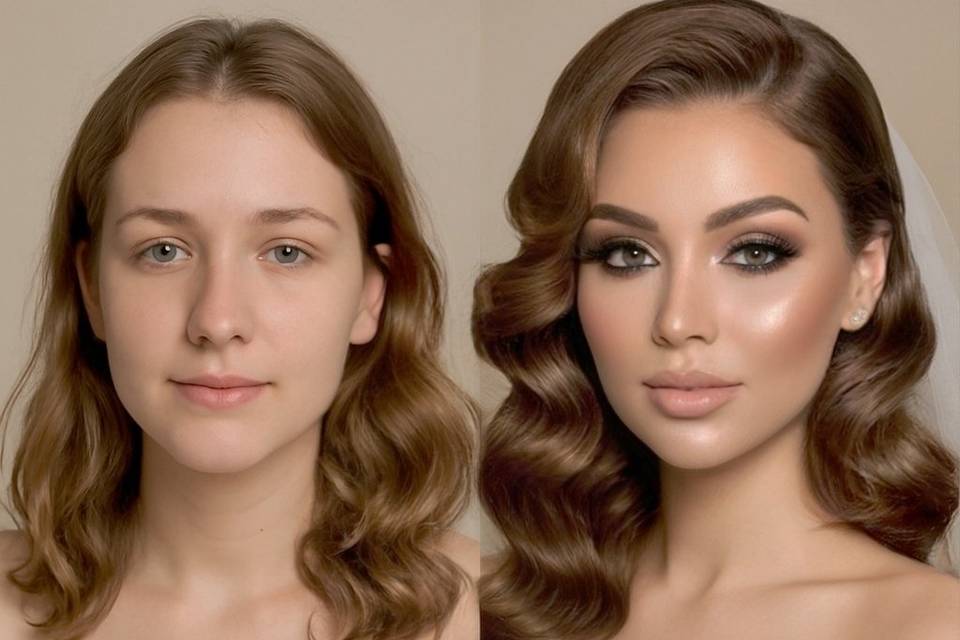 Full glam with Hollywood waves