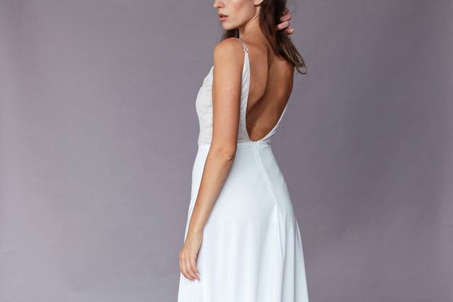 Lace chiffon gown