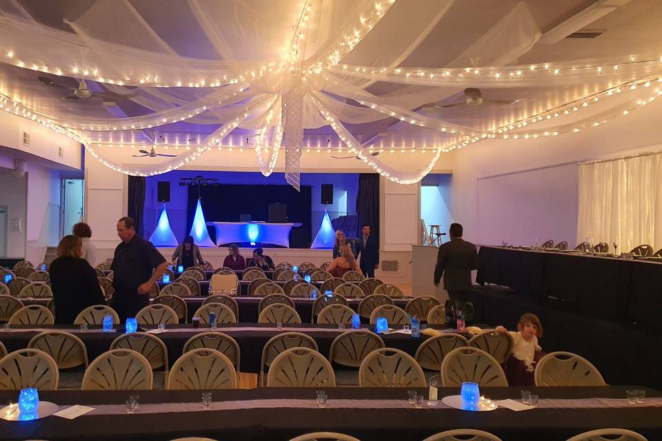 Blue wedding reception