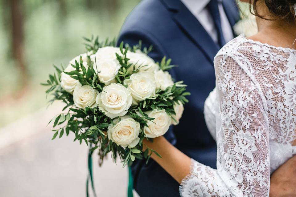 Happy bride and groom