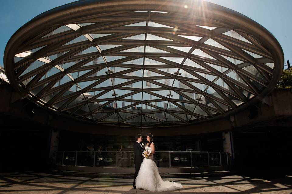 Wedding photo in downtown