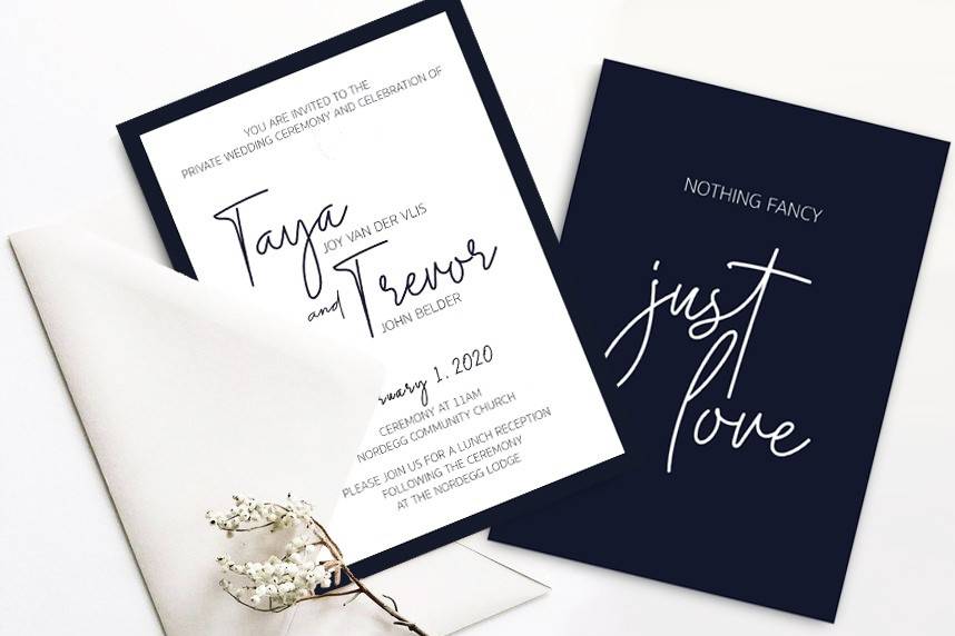 Modern wedding invitations