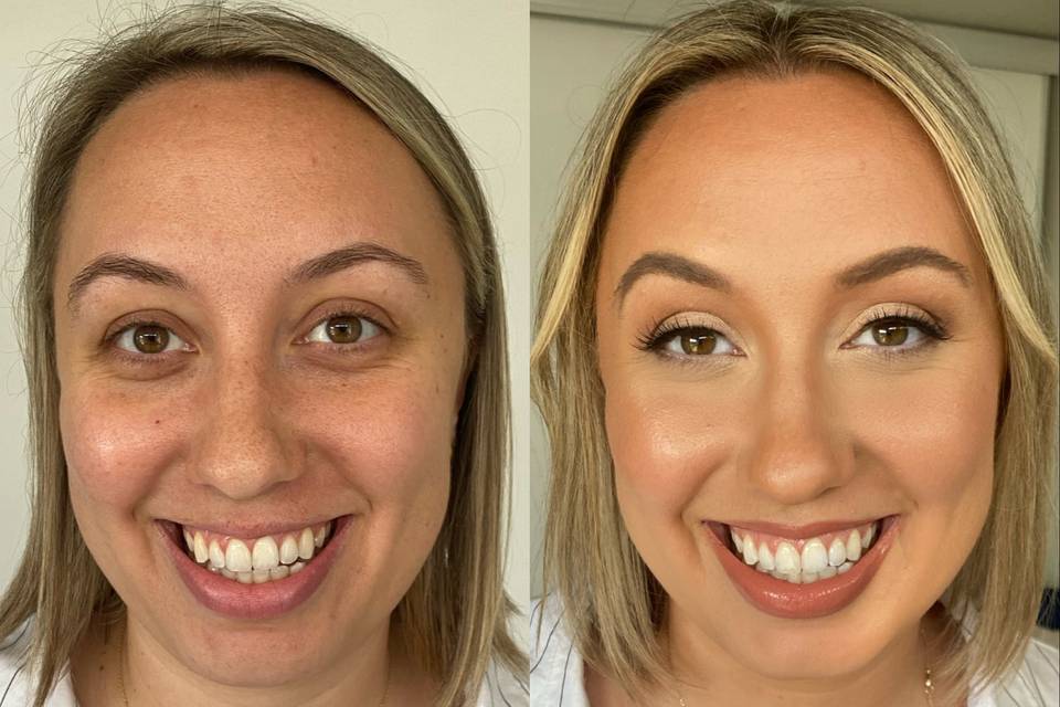 Makeup before and after