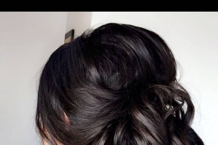 Side braid and updo