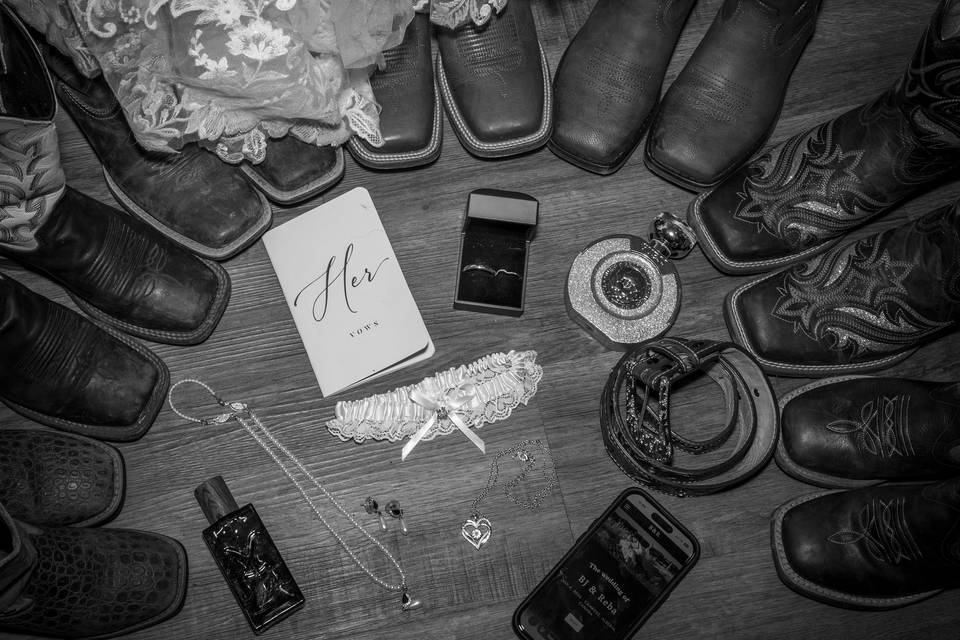 Wedding flat lay