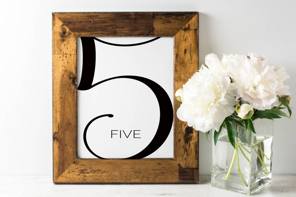 No.TN8 Table Numbers
