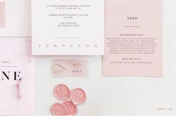 Stylist wedding invitation suite