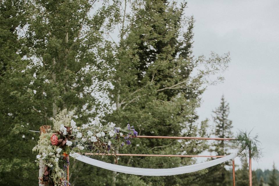 Under the wedding arch