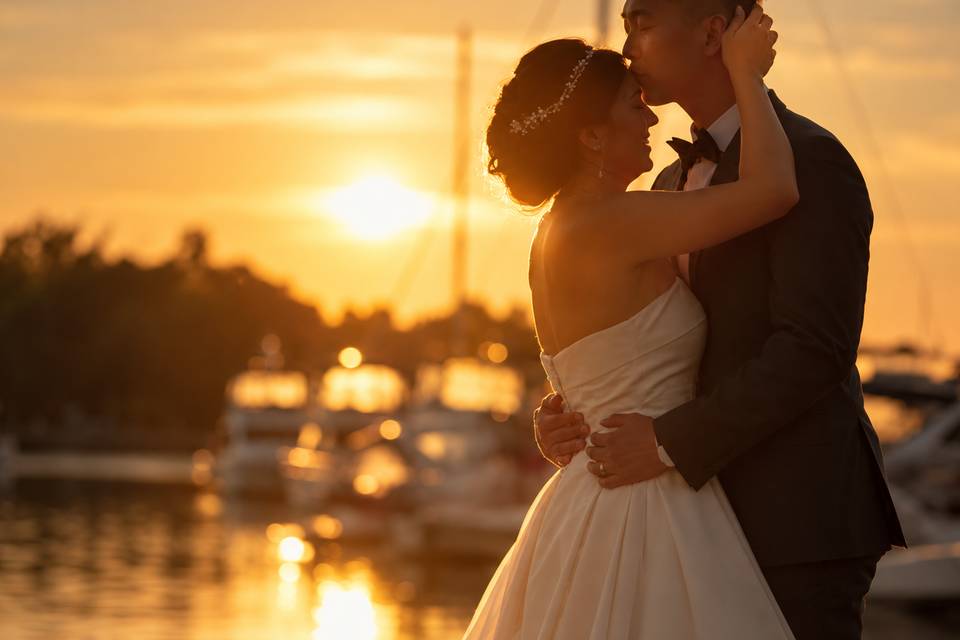 Golden Hour Wedding Portrait