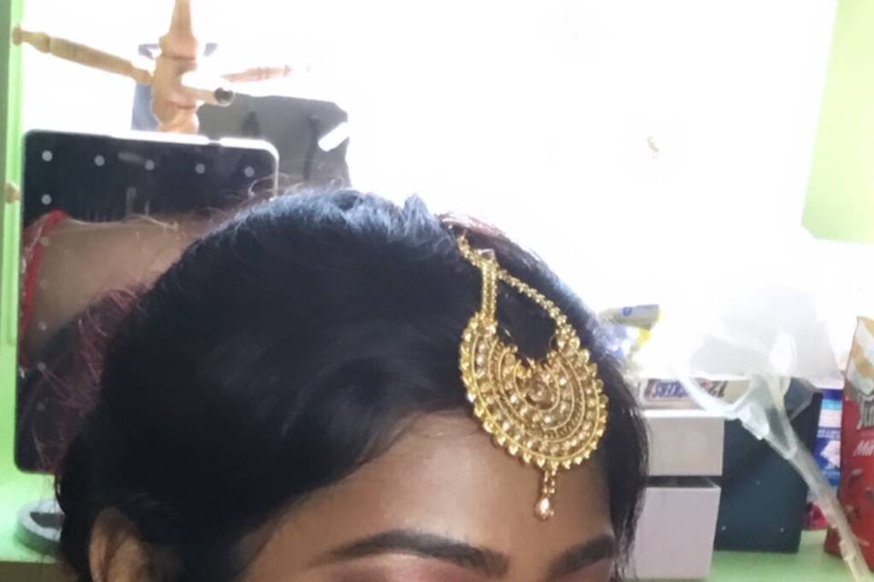 Bridal makeup and hair