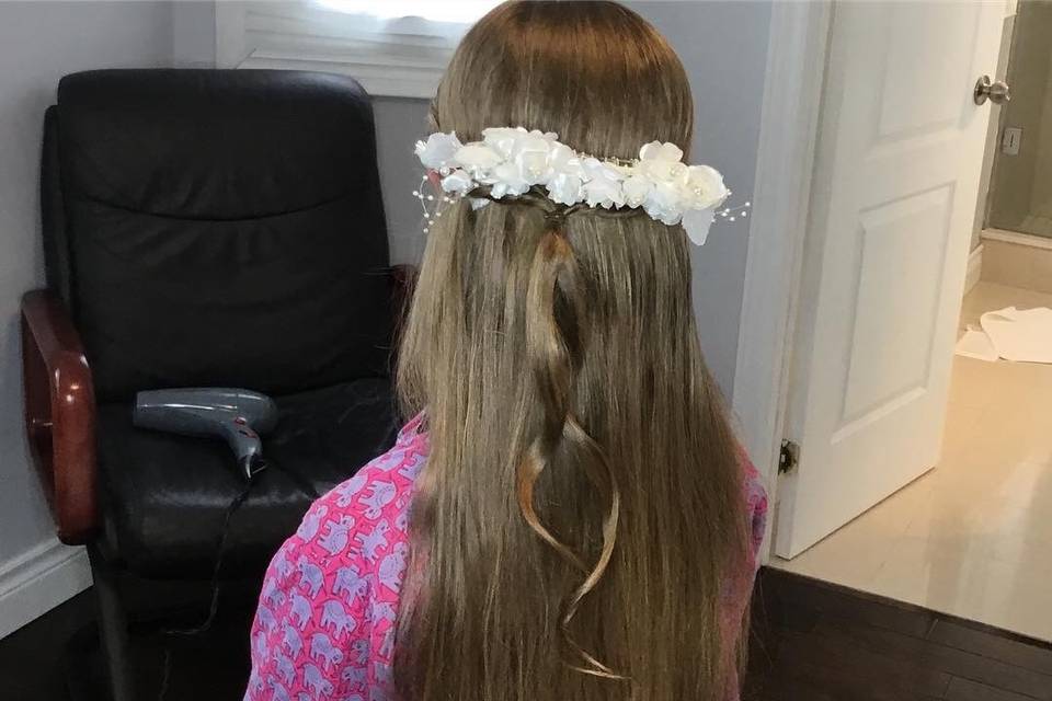 Beautiful flower girl hair/mua