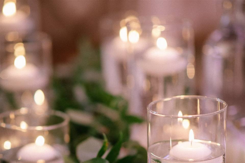 Candles and greenery