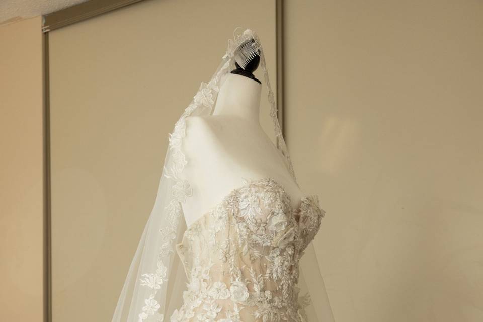 Bridal gown display