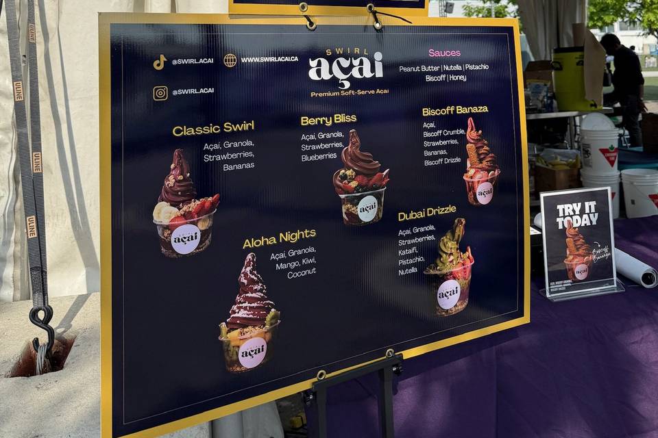 Our Menu + Acai Facts