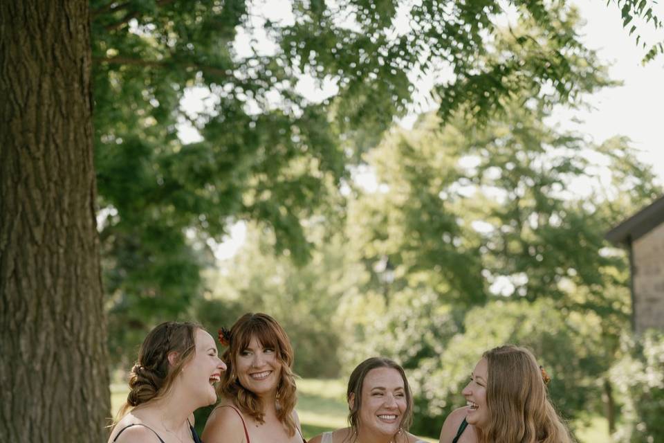 Bride with her girls