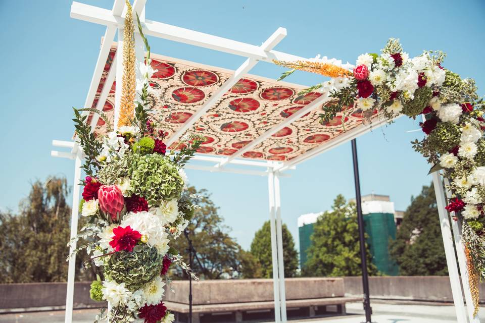 Chuppah with beautiful florals
