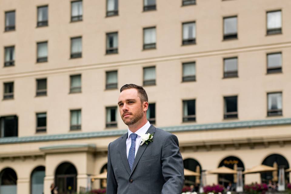 Two-piece grey suit